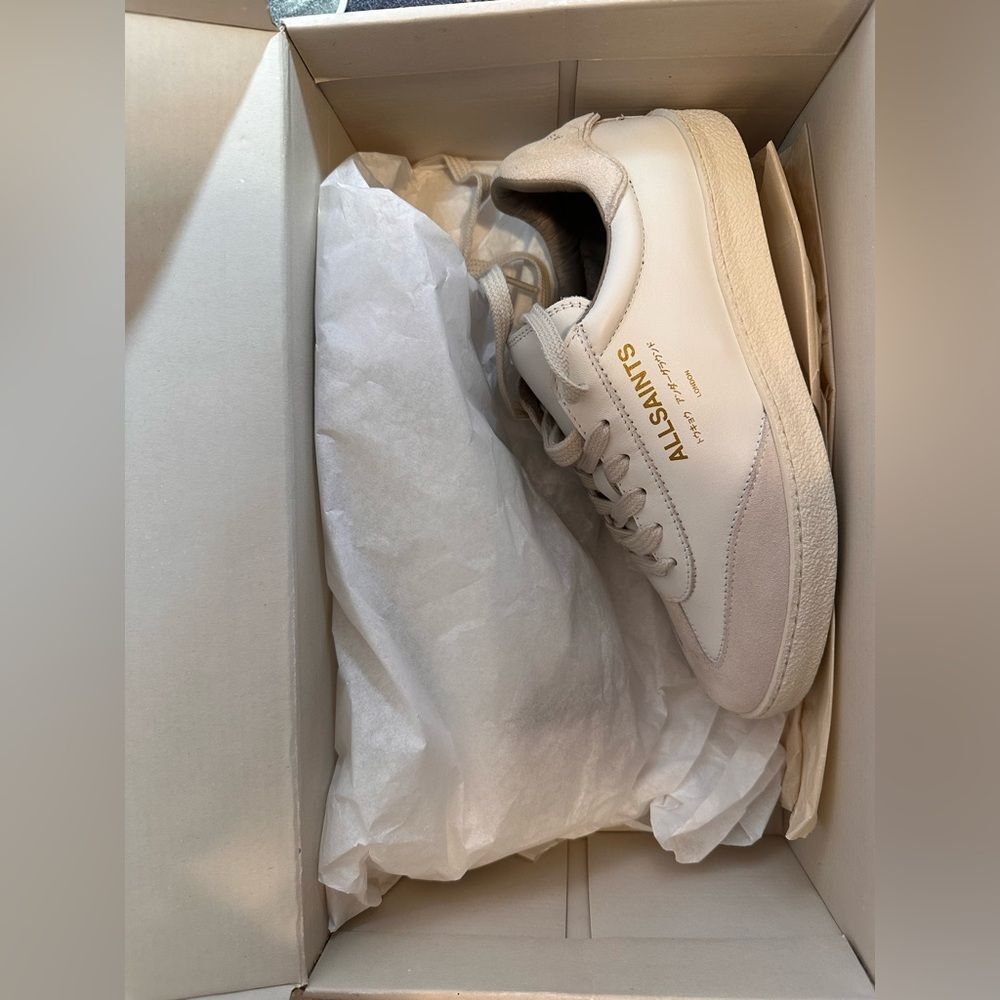 New ALLSAINTS Thelma Sneaker in White leather shoe designer - Picture 7 of 12